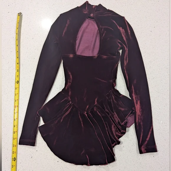 CHRISTMAS GK Ice Figure Skating Baton Twirling Dance Skirted Dress Leotard AXS - Picture 4 of 5